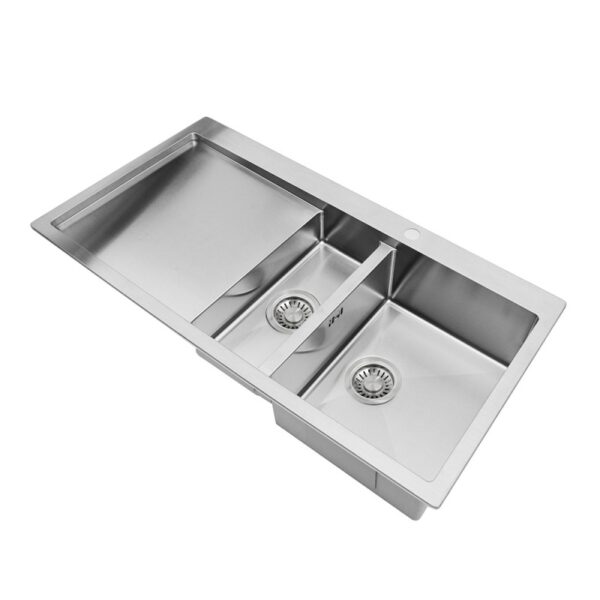 Double kitchen sink with drainboard 121 Double kitchen sink with drainboard