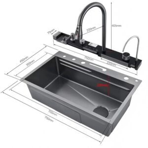 Elegant Waterfall Kitchen Sink