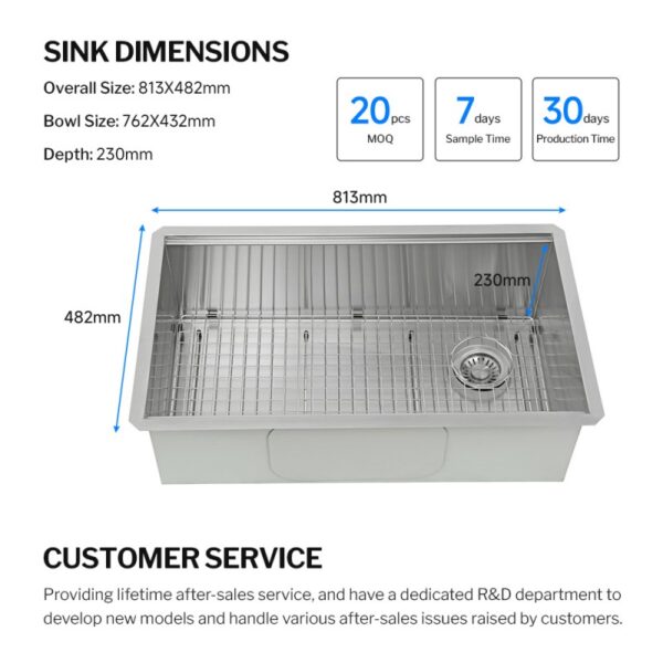 33 inch workstation sink​