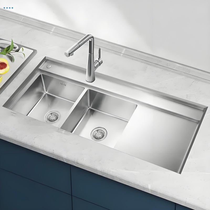 double drainboard sink