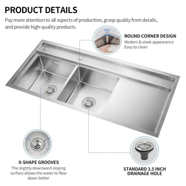 double drainboard sink