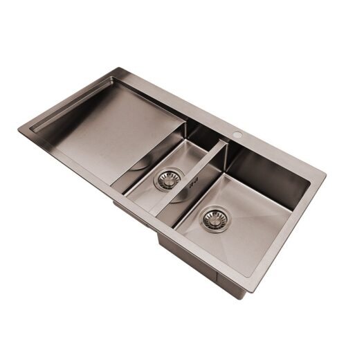 Double Kitchen Sink with Drainboard