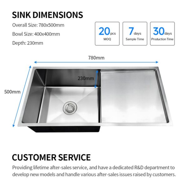 drainboard stainless steel sink