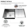 drainboard stainless steel sink