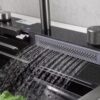 elegant waterfall kitchen sink