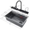 elegant waterfall kitchen sink