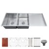 stainless steel sink with drainboard