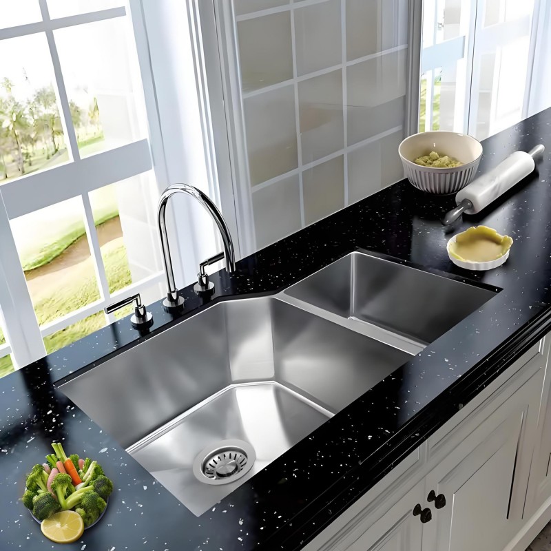 undermount double sink stainless steel