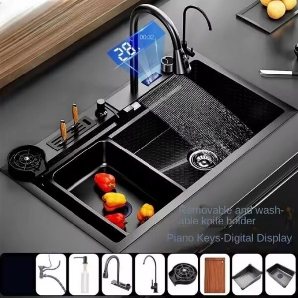 waterfall kitchen sink