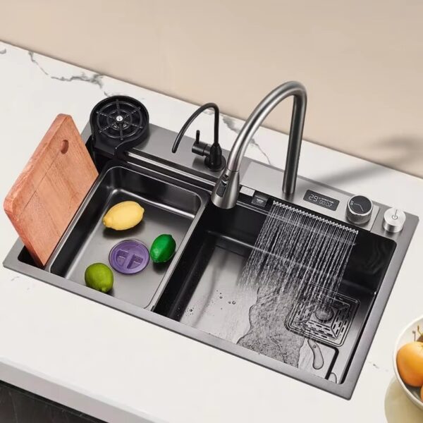 waterfall kitchen sink