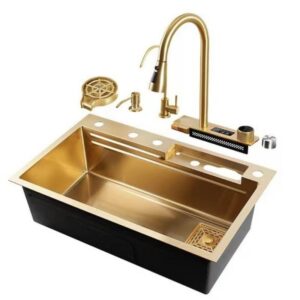 Gold Stream Multifunctional Waterfall Kitchen Sink