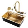 gold stream multifunctional waterfall kitchen sink