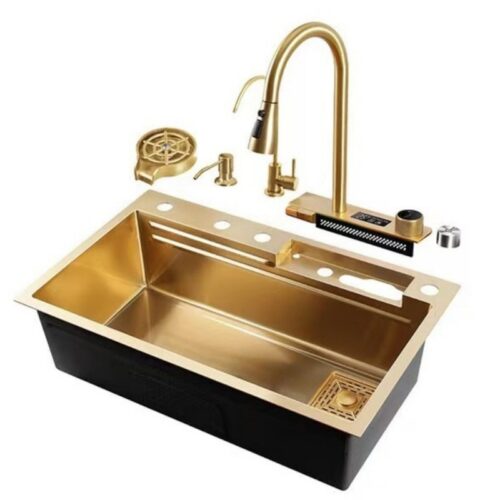 gold stream multifunctional waterfall kitchen sink