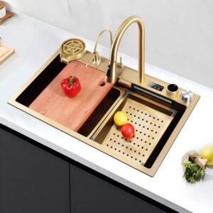 gold stream multifunctional waterfall kitchen sink
