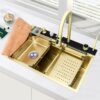 gold stream multifunctional waterfall kitchen sink