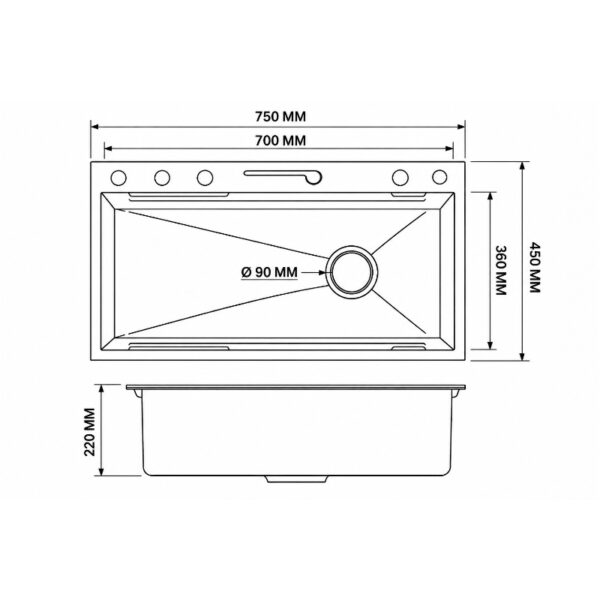 Gold Stream Multifunctional Waterfall Kitchen Sink FY004-G