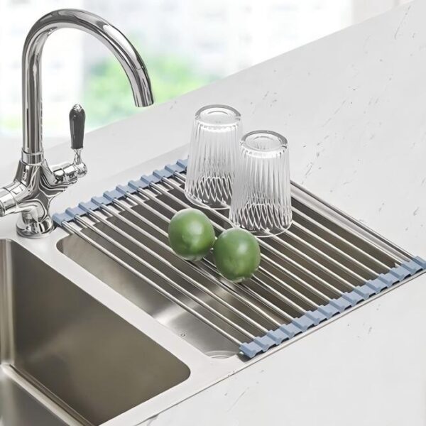 Porta spugna per lavello, Porta spugna in silicone per lavello da cucina,Cestino di scarico per organizer in spugna con fori di scarico - Scolapiatti con cestello di scarico, filtro di scarico per