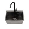 Embossed Black Stainless Steel Single Sink