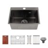Embossed Black Stainless Steel Single Sink