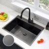 Embossed Black Stainless Steel Single Sink