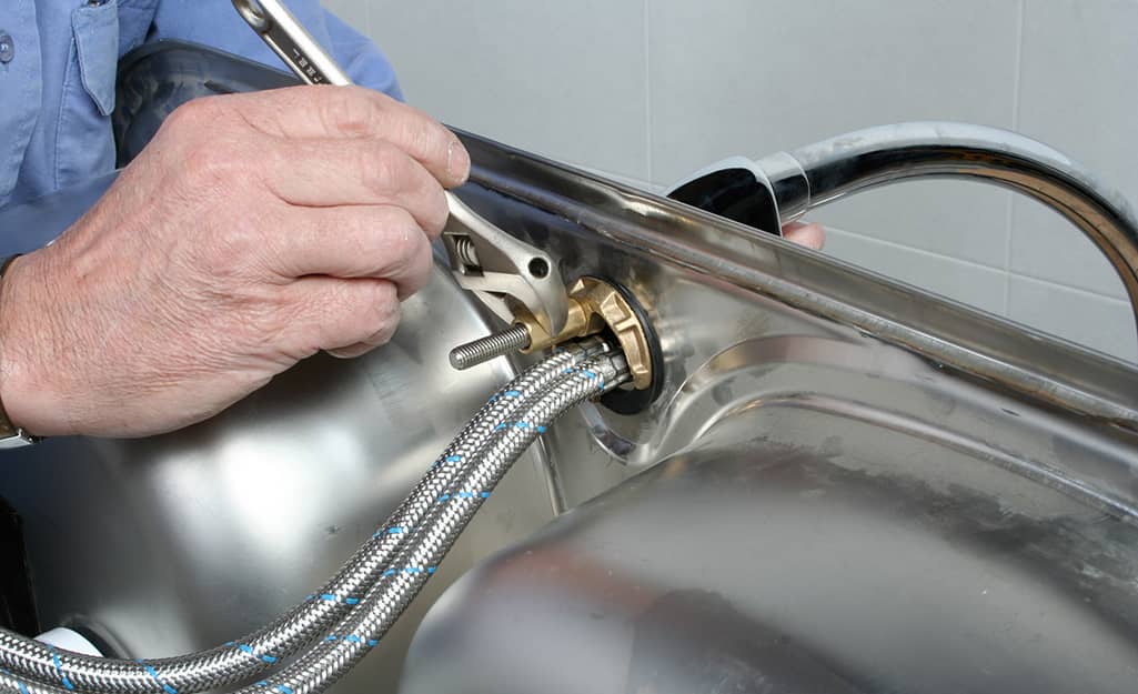 Install kitchen faucet