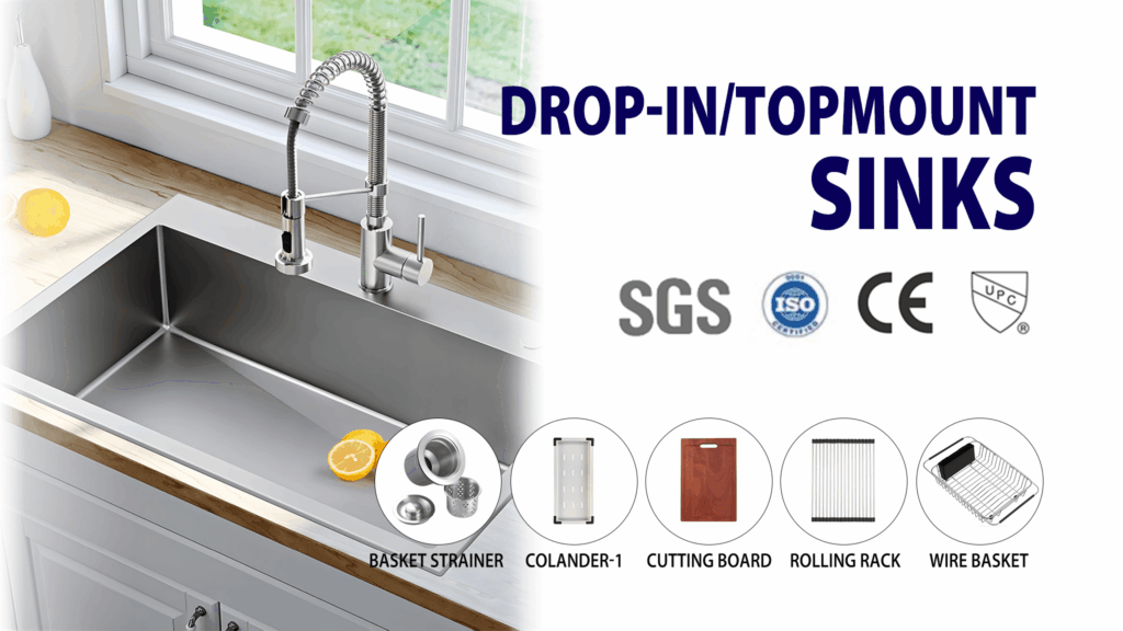 Stainless steel sink with UPC&CE