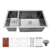 Undermount double-plate kitchen sink