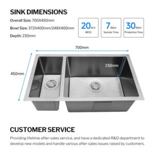 Undermount double-plate kitchen sink
