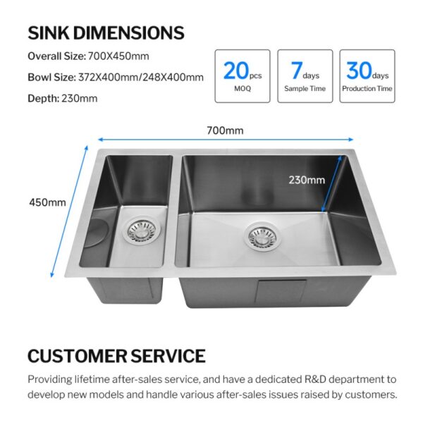 Undermount double-plate kitchen sink