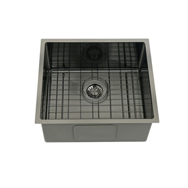 black stainless steel sink undermount