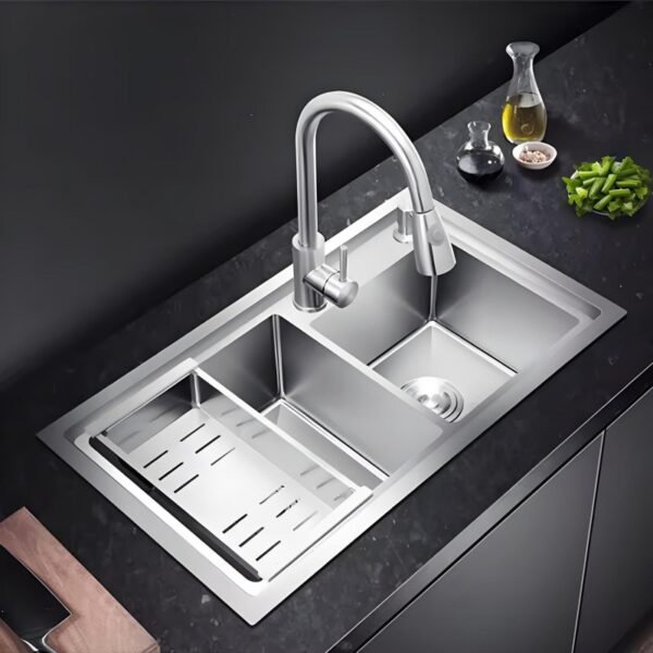 double bowl stainless sink