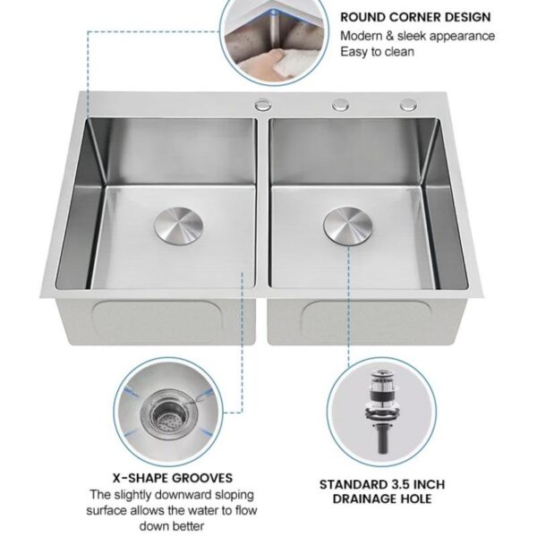 double drop in kitchen sink