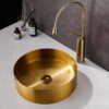 round stainless steel sink