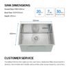 single bowl undermount stainless steel sink