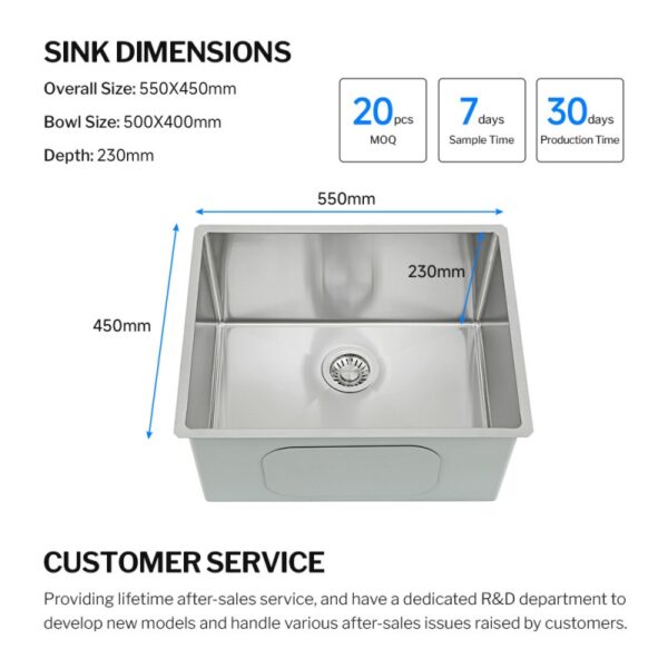 single bowl undermount stainless steel sink