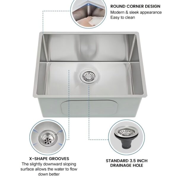 single bowl undermount stainless steel sink