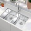 stainless double sink undermount