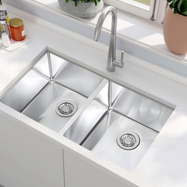stainless double sink undermount