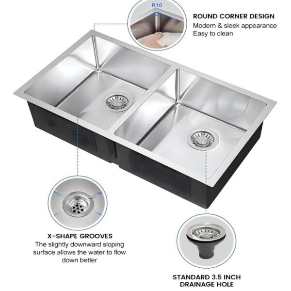 stainless double sink undermount
