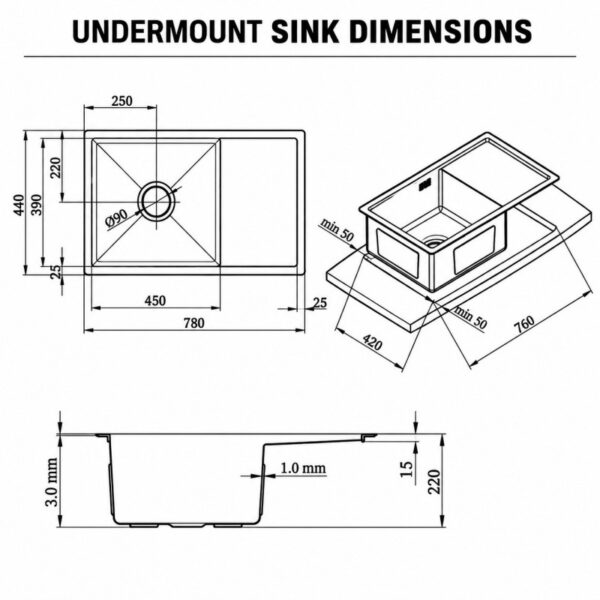 Single Bowl Workstation Sink JSD7844-NL