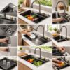 PVD Black Nano Waterfall Workstation Sink