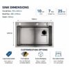 PVD Black Nano Waterfall Workstation Sink